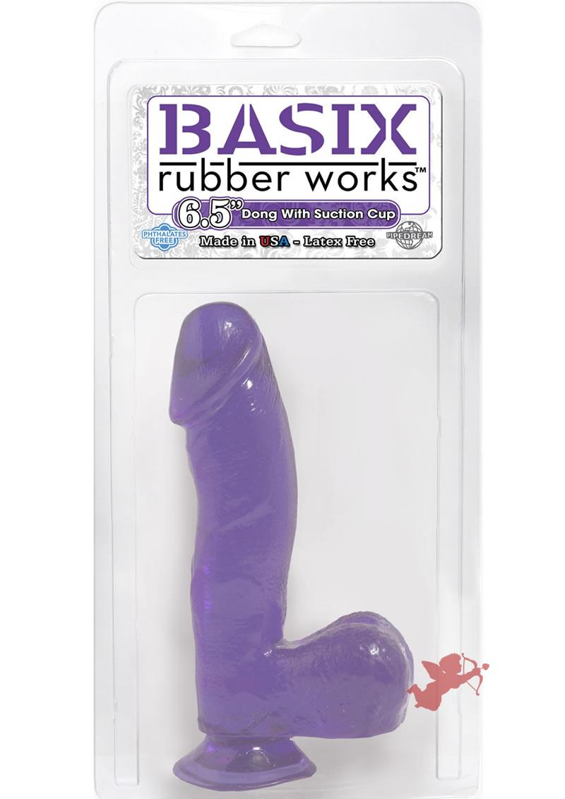 Basix 6.5 Dong W/suction Cup - Purple