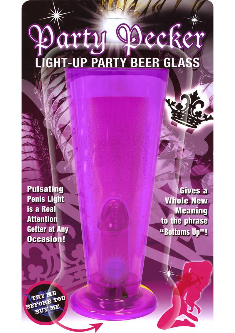 Party Pecker Light Up Beer Glass Purple