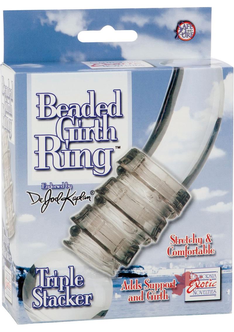 Dr Joel Kaplan Beaded Girth Ring Triple Stacker Cock Ring Smoke