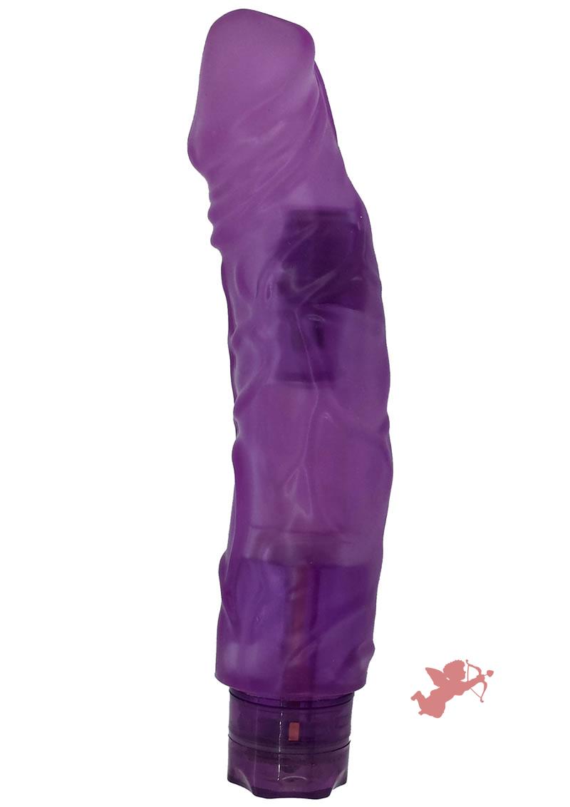 Jelly Caribbean Resonate Jelly Vibrating Dildo Waterproof Purple 9 Inch