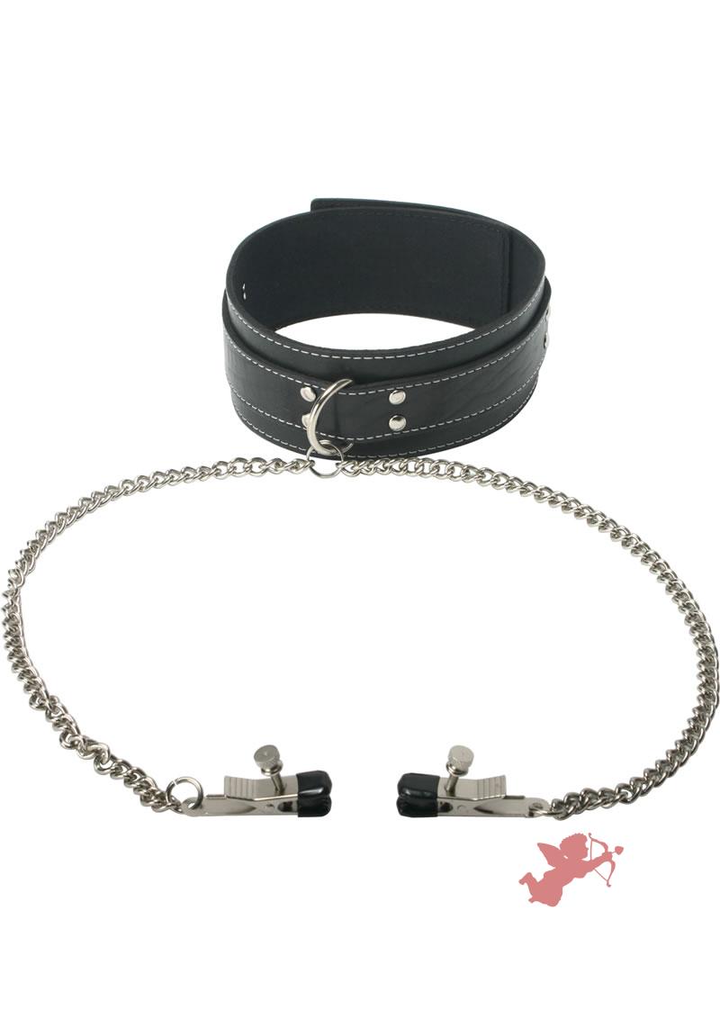 Master Series Adjustable Coveted Collar And Clamp Union Leather And Metal