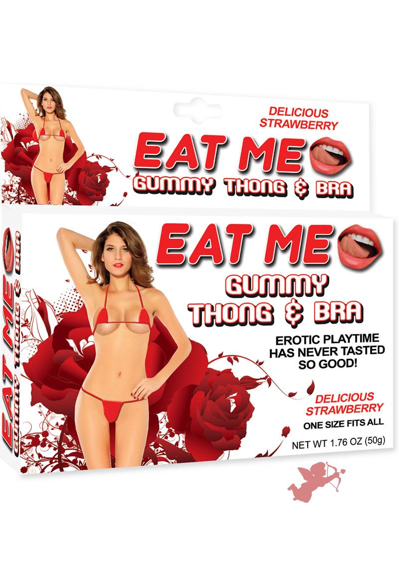 Eat Me Gummy Thong and Bra Strawberry