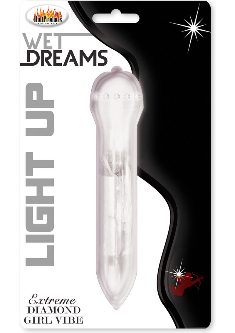 Wet Dreams Light Up Extreme Diamond Girl Vibe Waterproof Clear