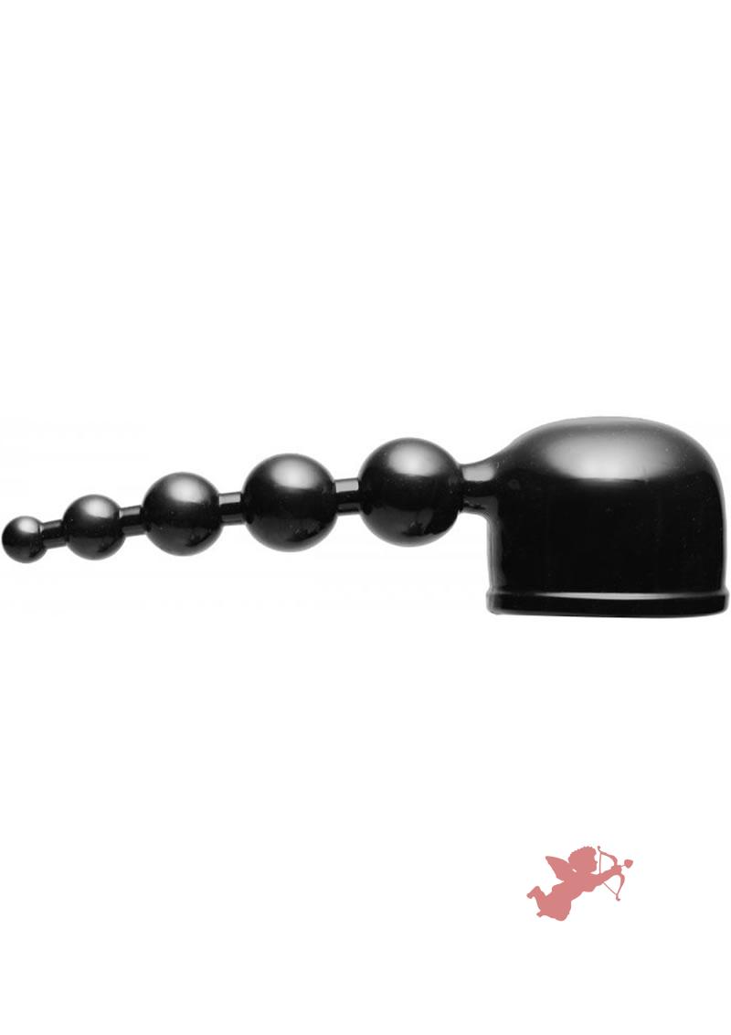 Wand Essentials Bubbling Bliss Beads Of Pleasure Anal Wand Attachment Black 5 Inch