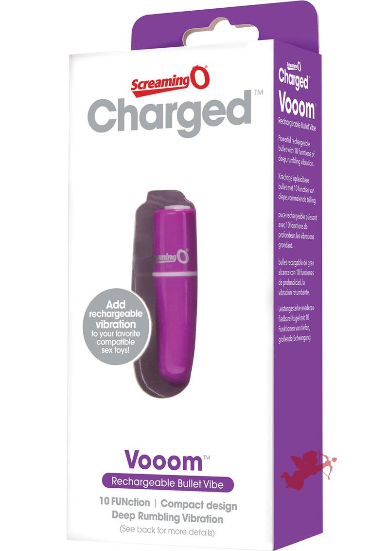 Charged Vooom Rechargeable Bullet Vibe Waterproof Purple