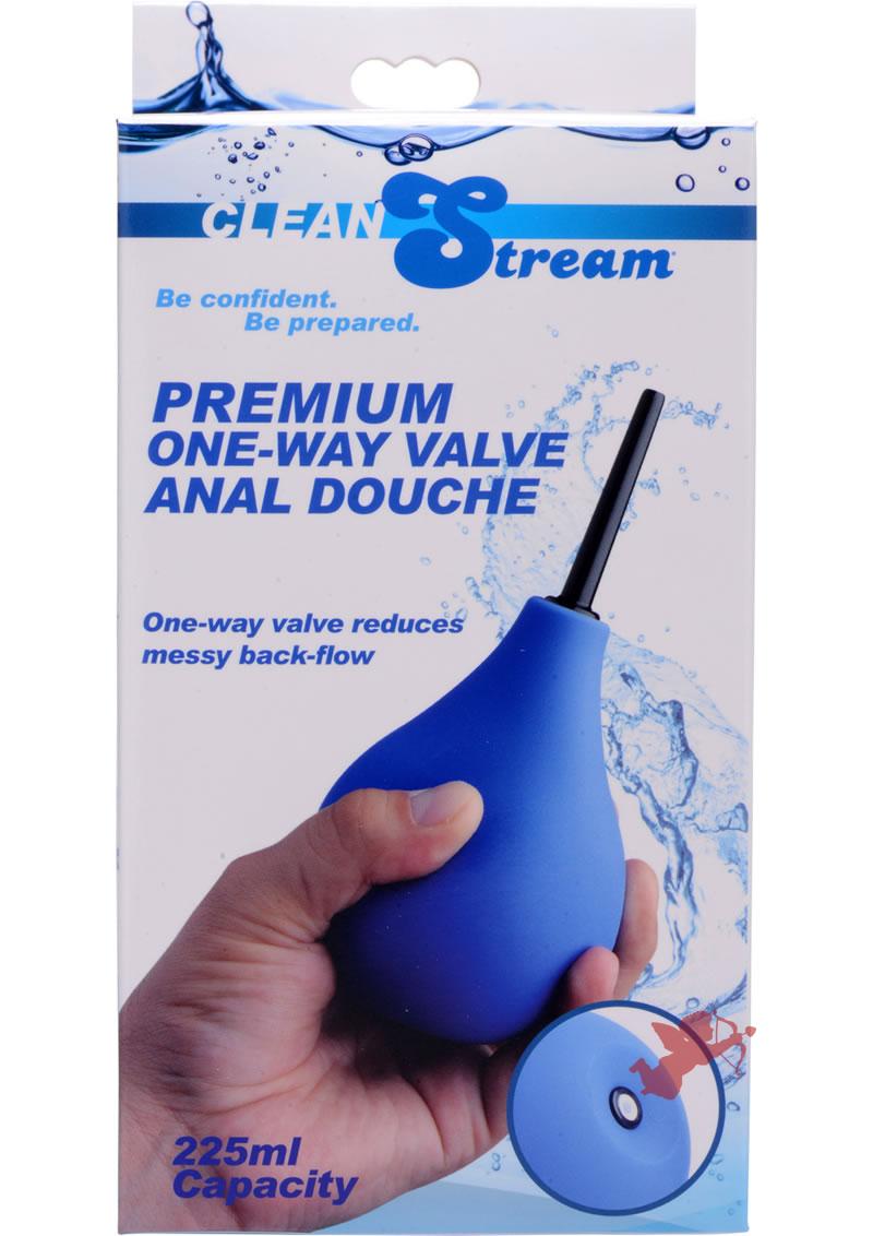 Clean Stream Premium One Way Valve Anal Douche Blue 225 Millilliter