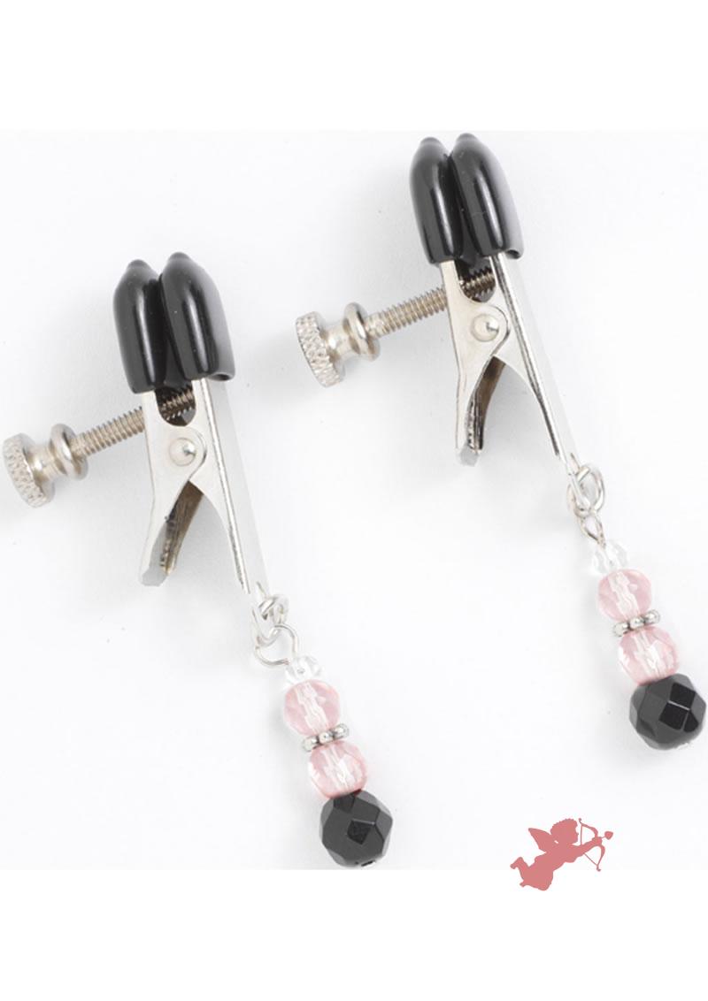 Pink Beaded Clamps - Broad Tip