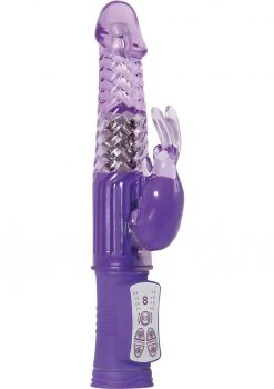 Adam and Eve Eve`s First Rechargeable Rabbit Vibrator USB Rechargeable Waterproof Purple 9 Inch