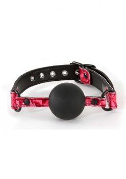 Sinful Silicone Gag With Vinyl Adjustable Straps Black And Pink