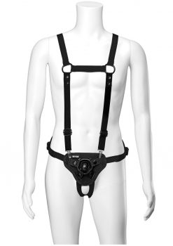 Vac U Lock Chest and Suspender Harness With Plug Adjustable Straps Black