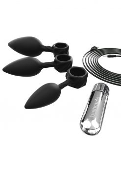 Bathmate Anal Training Plugs Vibe Kit 4piece Black Vibrating