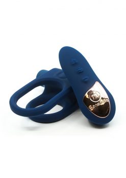 Nu Sensuelle Silicone Wireless Remote Control Bullet Ring XLR8 USB Rechargeable Waterproof Navy