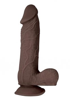Realcocks Dual Layered #2  Bendable Realistic Dong Waterproof 7 Inches  Dark Brown