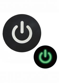 Peekaboo Glow In The Dark Power Button Pasties - Black/Green