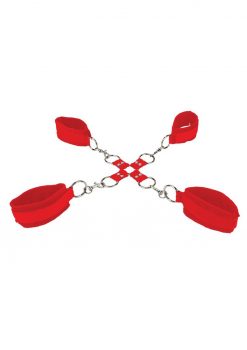 Ouch! Velcro Hand And Leg Cuffs - Red