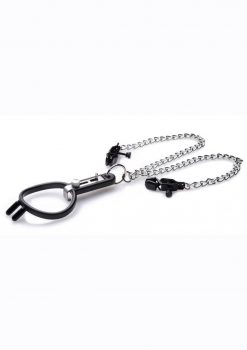 Master Series Degraded Mouth Spreader With Nipple Clamps - Black