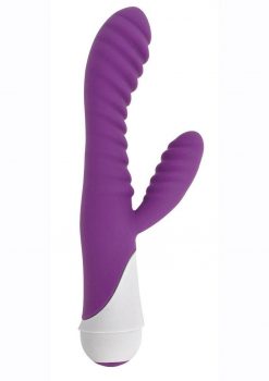 Gossip Celia 20x Ribbed Silicone Rabbit Vibrator - Purple