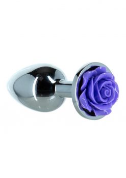 Lux Active Rose Anal Plug 3in - Silver/Purple