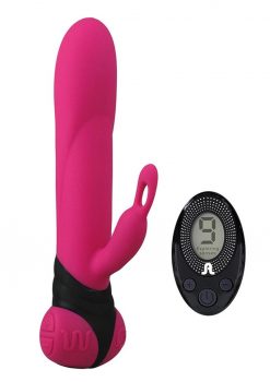 Bonnie andamp; Clyde Rechargeable Silicone Rabbit Vibrator - Pink/Black