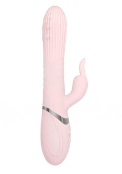 Adam andamp; Eve Eve`s Thrusting Rabbit with Orgasmic Beads Rechargeable Silicone Vibrator - Pink
