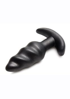 Bang 25x Rechargeable Silicone Swirl Anal Plug with Remote Control - Black