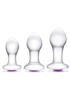 Bling Bling Glass Anal Training Kit (3 piece) - Clear