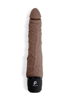 Powercocks Silicone Realistic Vibrator 7in - Chocolate