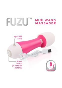 Fuzu Rechargeabel Silicone Mini Wand Massager - Pink