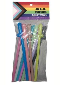 All Dicks Naughty Straws (11 per pack) - Rainbow