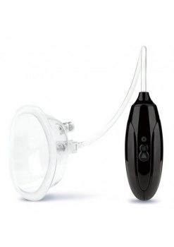 Lux Fetish Rechargeable Pussy Pump with Clit Clamp - Black
