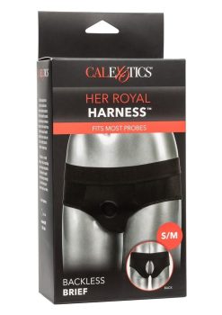 Her Royal Harness Backless Brief - Small/Medium - Black