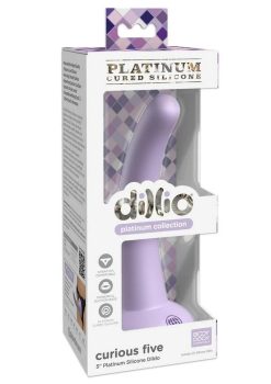 Dillio Platinum Curious Five Silicone Dildo 5in - Lavender