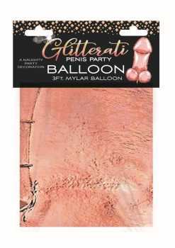 Glitterati Penis Mylar Ballon 3ft - Rose Gold