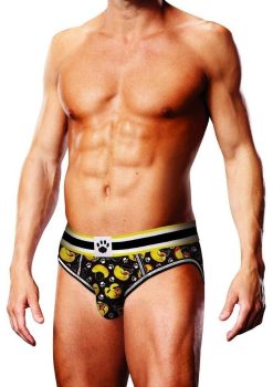 Prowler Spring/Summer 2023 BDSM Rubber Ducks Open Brief - Large - Black/Yellow