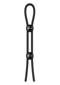 Nexus Forge Double Adjustable Lasso Silicone Cock Ring - Black
