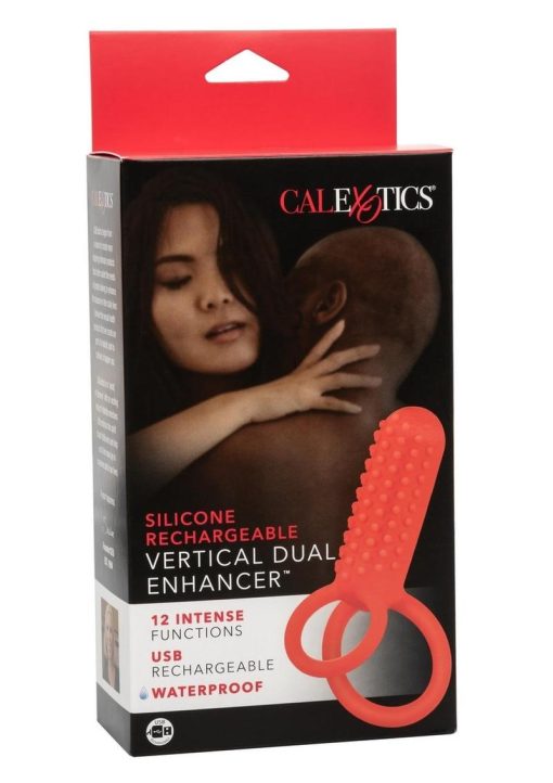 Couple`s Enhancers Silicone Rechargeable Vertical Dual Enhancer - Red