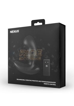 Nexus Ride Extreme Rechargeable Silicone Dual Motor Vibrating Prostate and Perinium Massager with Remote Control - Black
